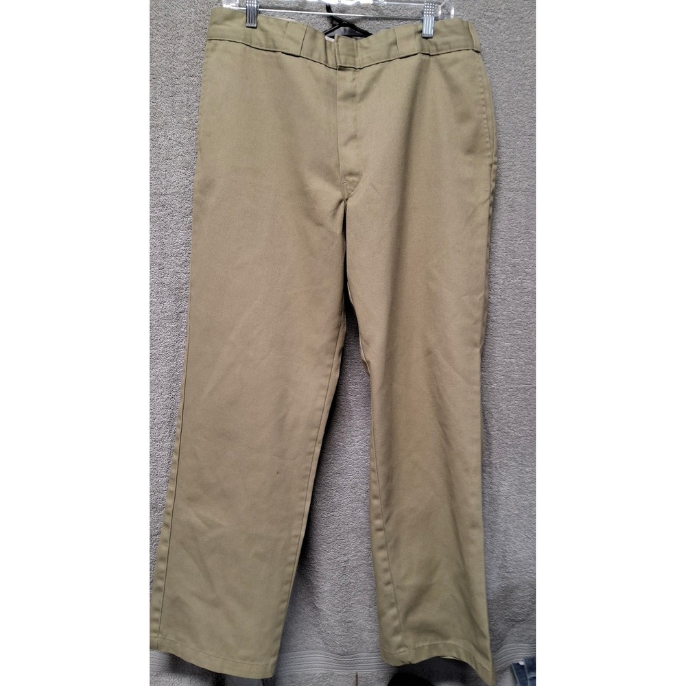 Dickies 874 Original Fit Khaki Work Pants Mens 36x32 Tan Twill Chinos